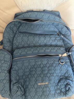 Quilted Slate Blue Women's Backpack -